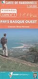  N ° 1 Pays Basque Ouest 1:50.000 carte de randonnée topographique (Pyrénées)