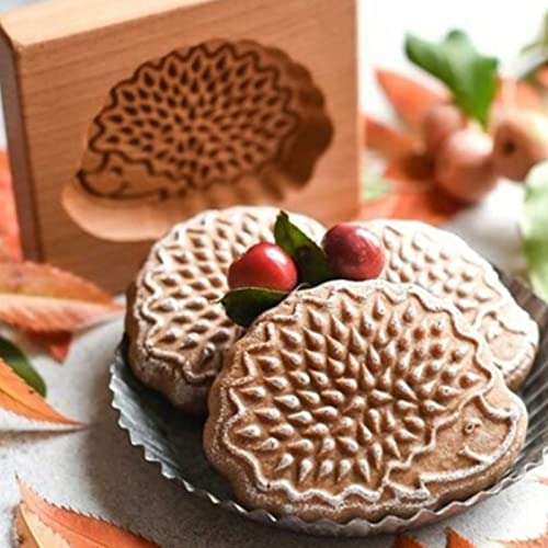 Cookie Mold, Cute Reusable Beech Wood Cookie Stamp for Home (Hedgehog) - Image 4