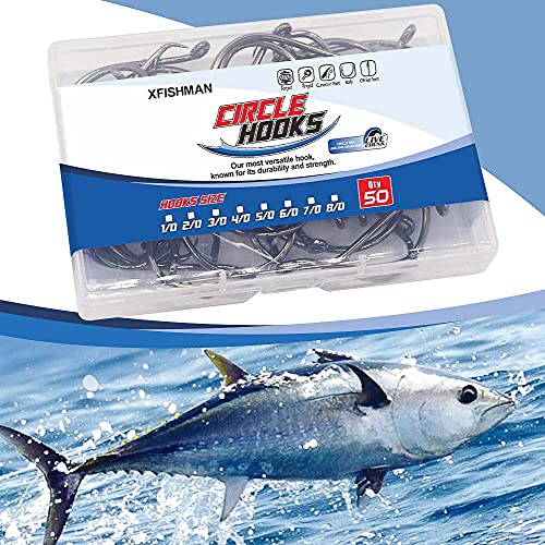 Image of Circle-Hooks-Fishing-Equipment-Octopus-Hooks-Saltwater-50 Pack #1 -12 /0