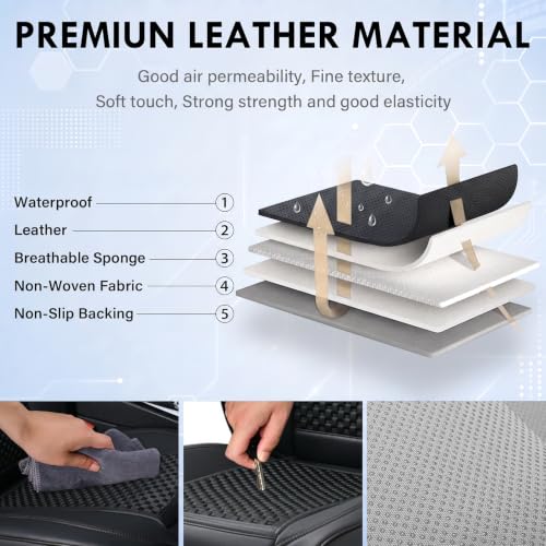 Image of Coverado 2 in 1 Front Seat Covers for Car, Conversions Between Warm Suede and Cold Ice Silk for Car Seat Protector Car Accessories Universal Fit for Most Cars SUVs and Trucks(Black)