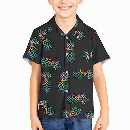 Kids Hawaiian Shirt Boys Short Sleeve Button Down Vacation Funny Shirt3