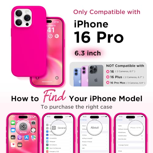 Image of GolbinBox Magnetic for iPhone 16 Pro Case, Silicone Cover, Neon Pink