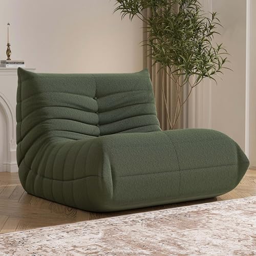 Large Green Bean Bag Chair for Adults and Teens - Comfortable Memory Foam Sofa for Living Room and Bedroom