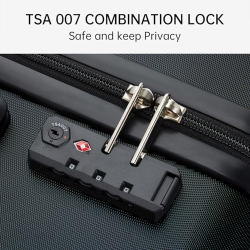 MILADA Luggage Carry On Luggage 22x14x9 Airline Approved 20 Inch Carry On Suitcase Hard Shell Suitcases with Wheels Carry on Bag Travel Luggage with TSA Lock,Black4