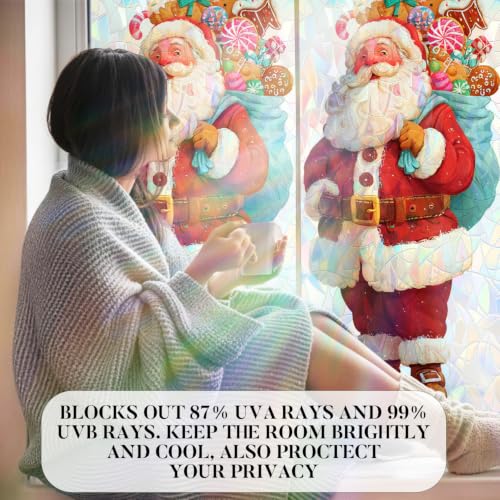 Image of Santa Claus Candy Bag Holographic Window Film 17.32x39.37in
