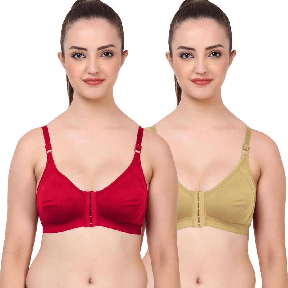 vk mart Front Hook Bra for Women Full Coverage/Pack of 2 / Multicolor-picture-31