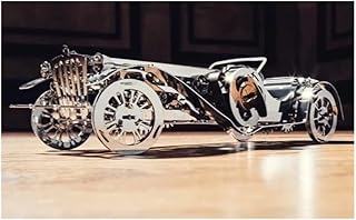Model Car Kit 3d model kit Glorious Cabrio2 - Moving Wind-Up Retro Car Model | 3d Puzzle for Adults - Metal DIY Kit | Beautiful Metal Model Car Collectible | DIY Construction Set of a Vintage Car