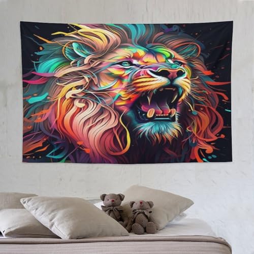 Tapisserie murale lion rompez la monotonie de vos murs blancs avec ce tissu doux