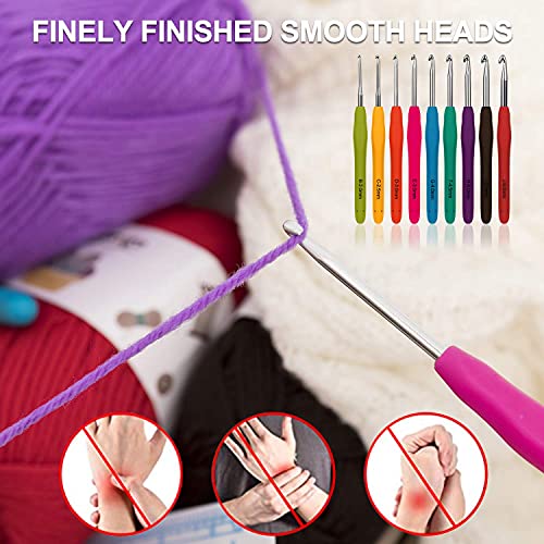 12X50G Large Acrylic Yarn Skeins, Azerogo 1312 Yards Crochet Yarn With 41 Assorted Starter Crochet Kit For Knitting And Crochet Craft, Multicolored Yarn Bulk– Ideal Beginner Kit #TOP5