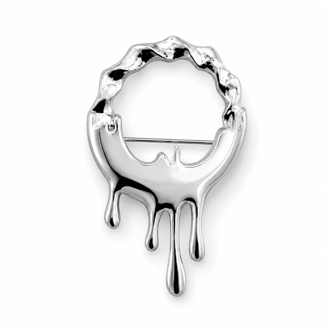 Chrome Drip Ring Brooch | Silver-image-28