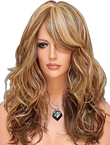 Bestland Blonde Auburn Mix Lange natürliche wellige Frauen Synthetische Perücke mit Free Wig Cap und Perücke Comb Cover