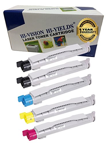 HI-VISION HI-YIELDS Compatible Toner Cartridge Replacement for Dell 5100 (2 Black, 1 Cyan, 1 Yellow, 1 Magenta, 5-Pack)