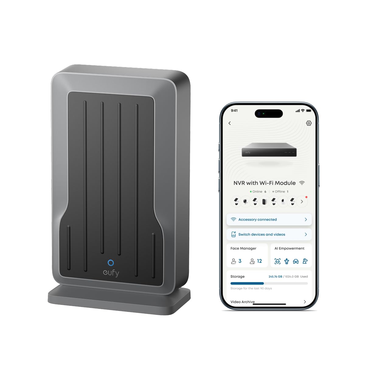 eufy NVR Wi-Fi Module Only for eufy PoE NVR System | Supports Up to 16 eufy Wi-Fi Cameras Video Doorbells & 32 Sensors Unified Security Integration See Compatibility List product thumbnail 2