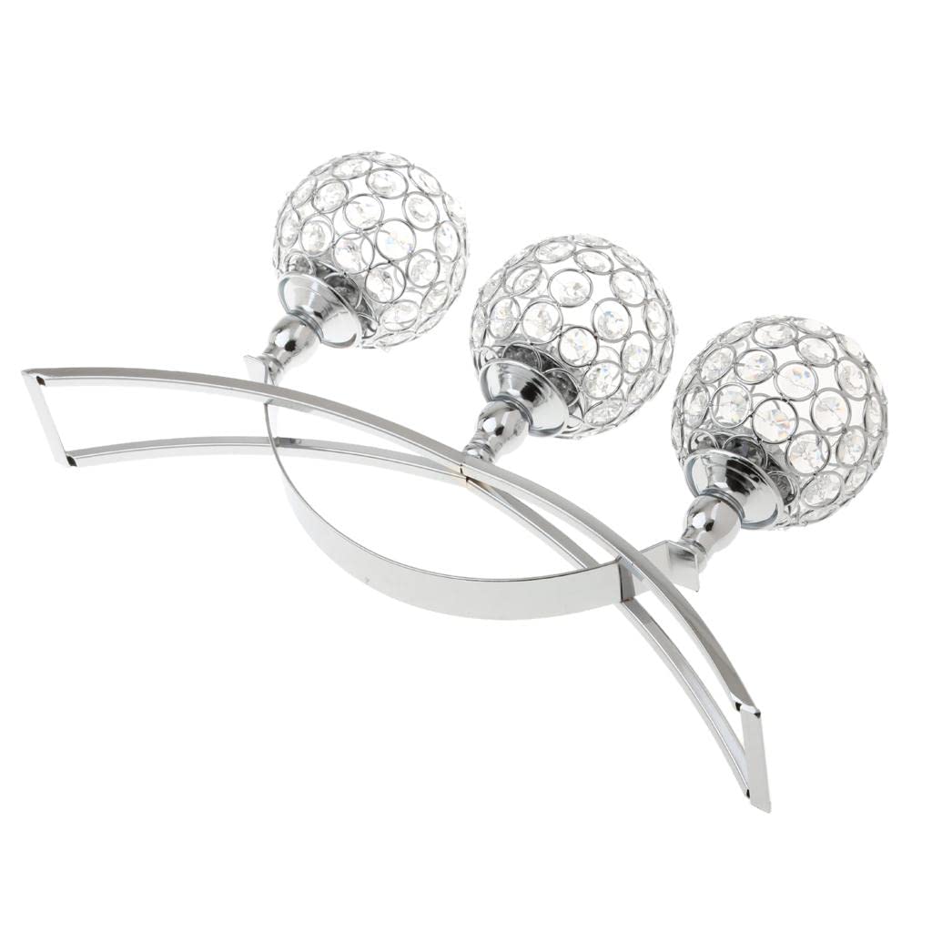 Elegante portacandele in cristallo a 3 bracci per centrotavola per feste di nozze, design unico con cristalli Romc, realizzato a mano da - argento