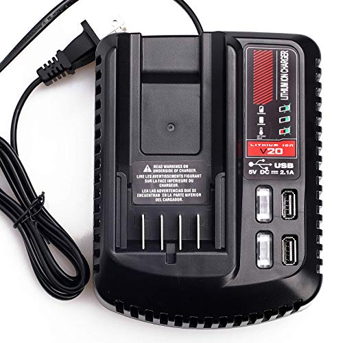 Lilocaja Replacement for CRAFTSMAN V20 20V Max Lithium-Ion Battery Rapid Charger CMCB104, Compatible with CRAFTSMAN 20V V20 Max Lithium Battery CMCB202 CMCB204 CMCB209 CMCB206