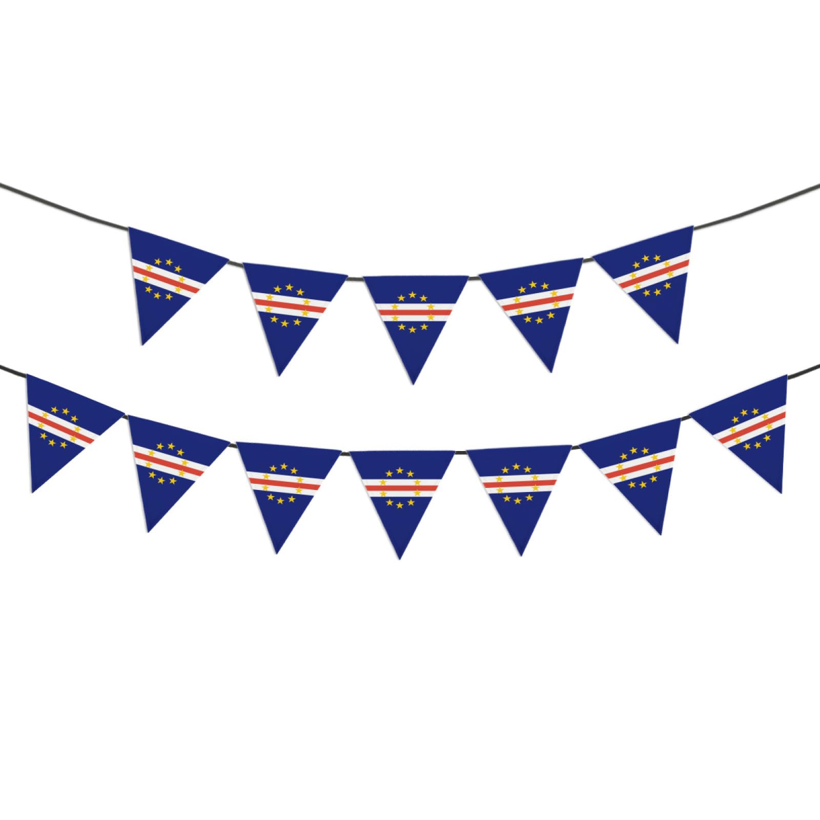 Cape Verde Verdean String Flags Pennant Banner 13 ft Pack of 12 Small International Flag Decorations Supplies for Party, Festival, Bars, Sports Clubs,