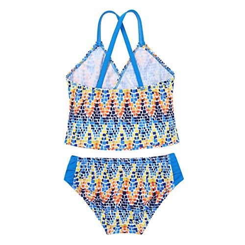 iiniim Big Girls Youth Two Piece Tie-Dye Tankini Swimsuit Bathing Suit Halter Top with Boyshort/Swim Briefs2