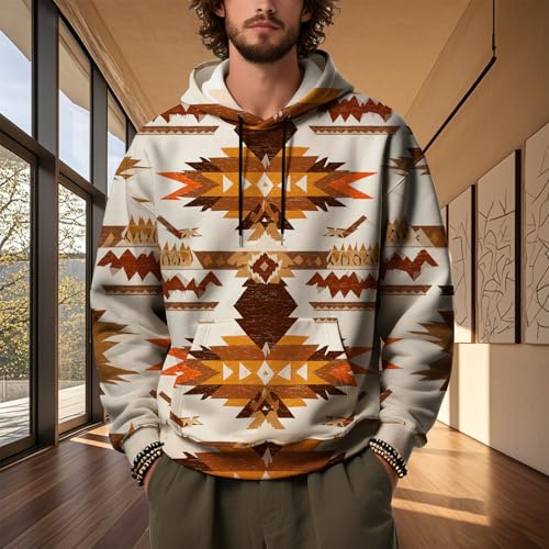 Western Sweatshirts Men 2026 Vintage Aztec Printed Sweatshirt Fleece Hoodies Long Sleeve Oversized Pullover Pocket2