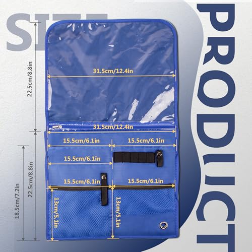 Airplane Pocket Organizer with Tray Table Cover,Portable In Flight Seat Back Organizer & Storage Bag, Commuter Essential Travel Bag Travel Accessories for Flying,Blue (Navy blue)3