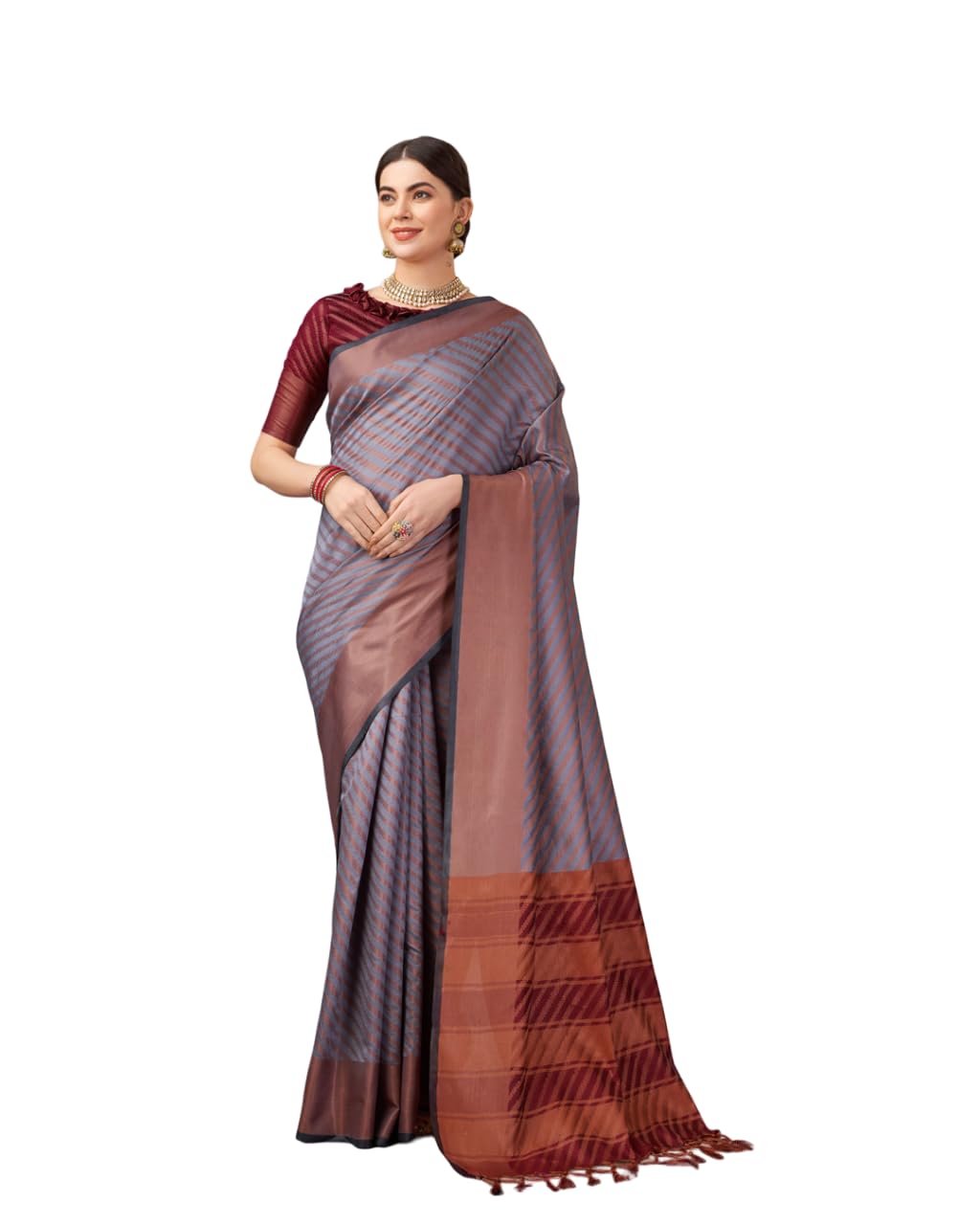 villagius Classic Cotton Silk Saree with Woven Zari Work, Regular Wear, Timeless Elegance-picture-10