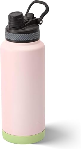 Botella de agua deportiva aislada de 24 onzas con pajilla, termo de agua de acero inoxidable al vacío con asa, taza de agua térmica de metal con