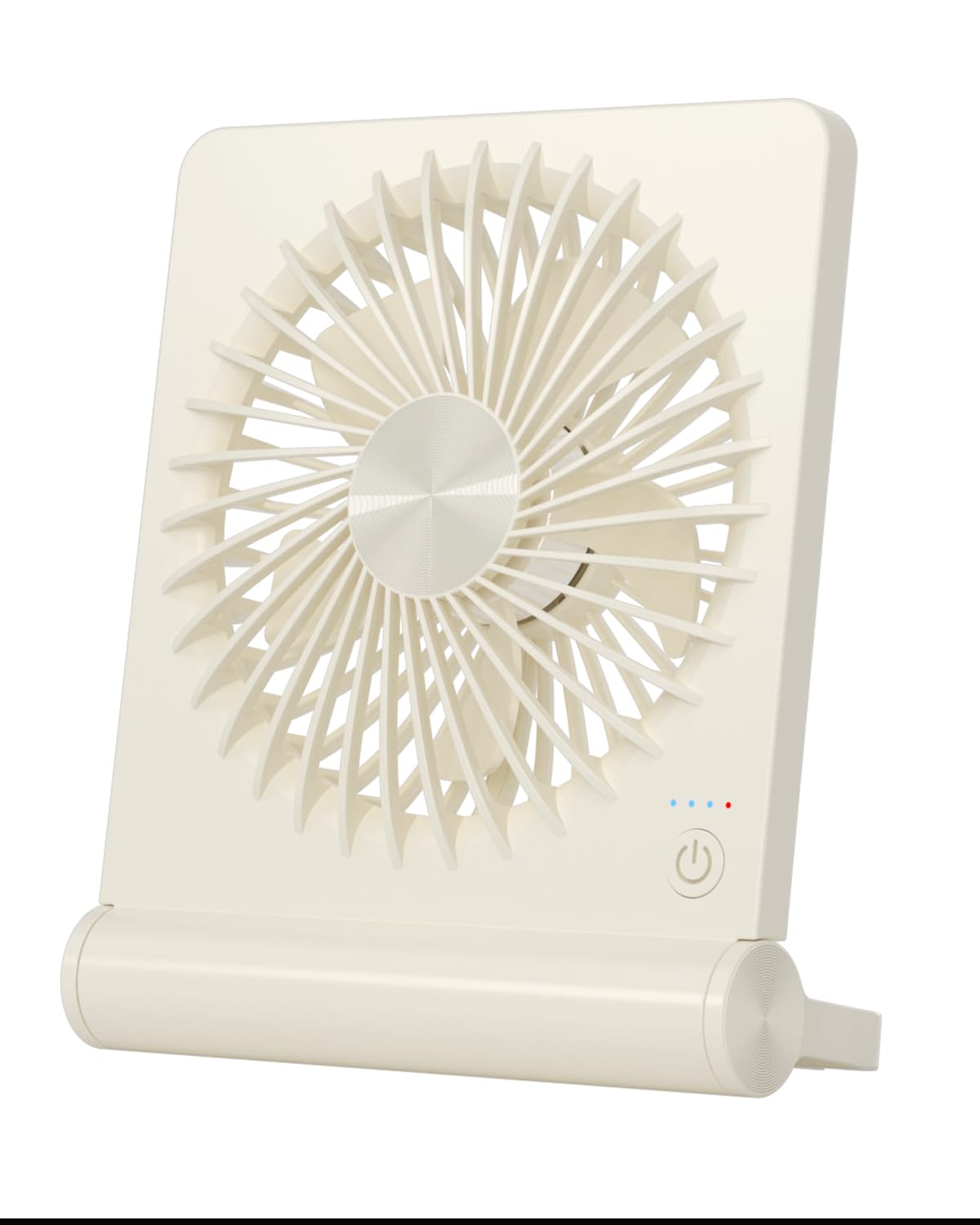 BIVBTP Desk Fan, Usb Desk Fan With 2000mAh Rechargeable Battery,Powerful Super-Thin Small Table Fan, Electric Fans Cooling Quiet For Bedroom, Office, Outdoor, Traval-CreamyWhite