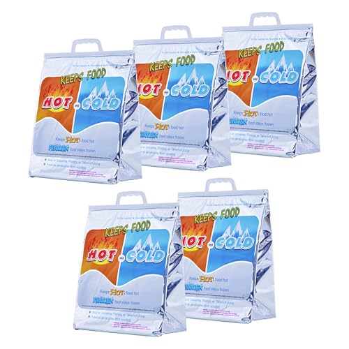Image of Superio Hot and Cold Insulated Bags for Food Delivery, Grocery Shopping Bags, Food Storage for Hot and Frozen Food for Travel, Disposable Cooler Bag, Reinforced Thermal Lunch Bag (5, 13 inchx7 inchx15.5 inch)