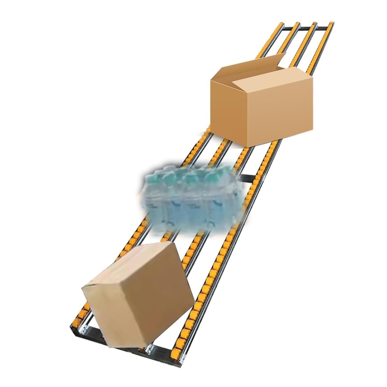 GTHTUHFD Unpowered Roller Conveyor For Cargo Cartons/Carpet/Express Delivery/Truck Trailer Slide,3M/9.8Ft,W 50cm(20 In)-2m/6.5ft
