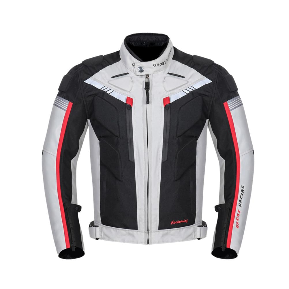 Chaqueta de Verano Hombre para Moto Impermeables, Motocicleta Chaquetas a Prueba de Viento Equipo de Protección de Cuerpo Completo Blindado para Adultos Ciclismo