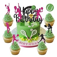 40 stuks volleybal-taarttoppers, volleybal, taartdecoratie, Happy