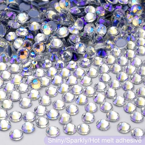 Image of Hotfix Rhinestones Bulk, 14400PCS Moonlight Hot Fix Rhinestones for Clothes DIY Decoration Crafts, Moonlight, SS20, 4.6-4.8mm