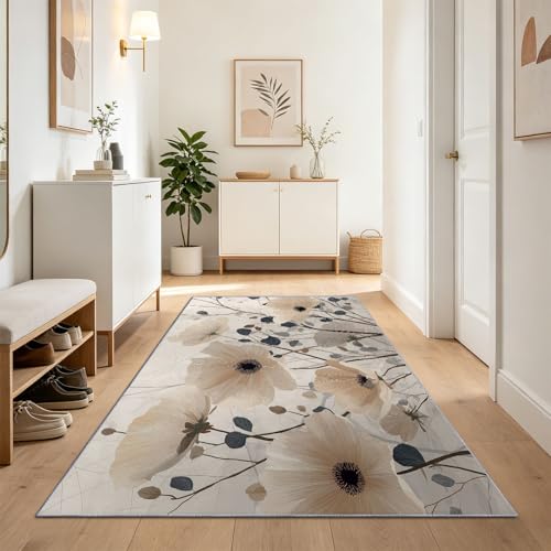 Tapis lavable coquelicot antidérapant et facile à nettoyer - 3