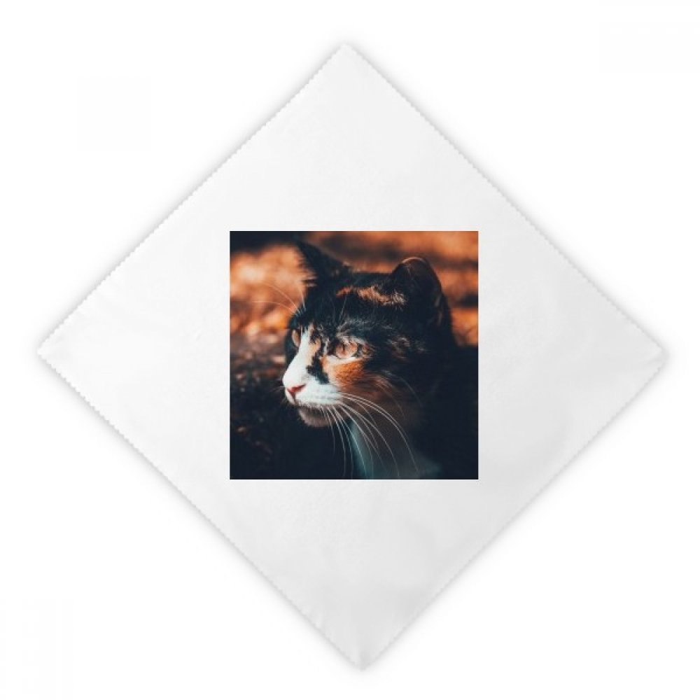 Servilletas de cena lavables DIYthinker de tela blanca con perfil de gato reutilizables