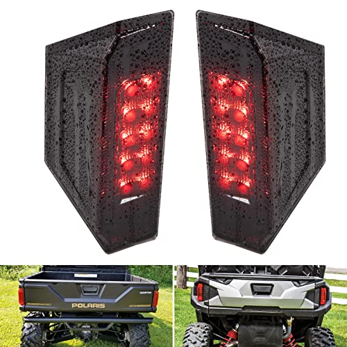 A & UTV PRO LED Tail Lights for 2015-2024 Polaris Ranger 570 Fullsize 900 RGR General Accessories Rear Brake Stop Lights Assembly Replace OEM #2412774, Smoked Pair 2PCS