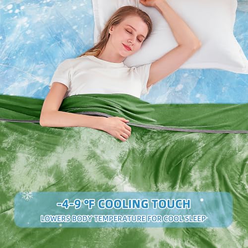 Image of inhand Cooling Blanket King Size (90 inchx108 inch), Cooling Blankets for Hot Sleepers, Absorbs Heat to Keep Adults Cool for Summer Nights Sweats, Thin Cold Lightweight Blanket for Couch Bed, Grass Green