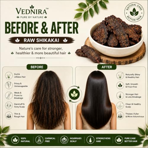 Image of Organic Whole Dried Sabut Shikakai Raw Form 300g | Acacia Concinna for Hair Wash, Hair Growth, Hair Fall Control, Dandruff & Itchy Scalp | Natural Herbal Hair Cleanser, Hair Mask Use, Chemical Free