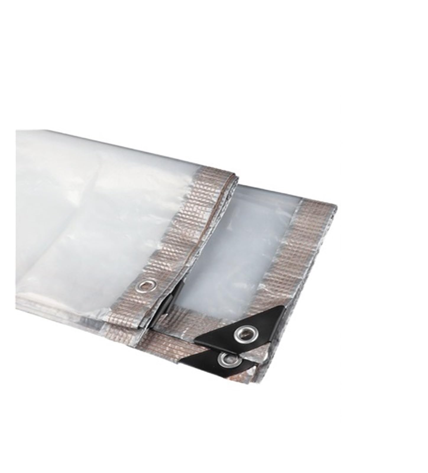 1pc Transparent Waterproof Tarpaulin Garden Gazebo Rainproof Clear Tarp Plant Cover PE Film Insulation Shed Cloth With Grommets(Grey Side,1MX1M)