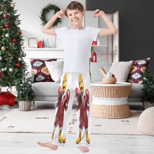 Boy's Pants Duck Wear Red Boxing Glove Jogger Pants Elastic Waist Long Bottoms Trousers with Pockets 6-14 Years2