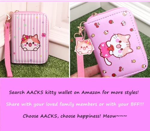 Image of AACKS Little Girls Coin Purse Kids Small Wallet for Teens Women Mini Coin Pouches with Strap Cute Cartoon Card Holder Cat Kitty Panda Unicorn