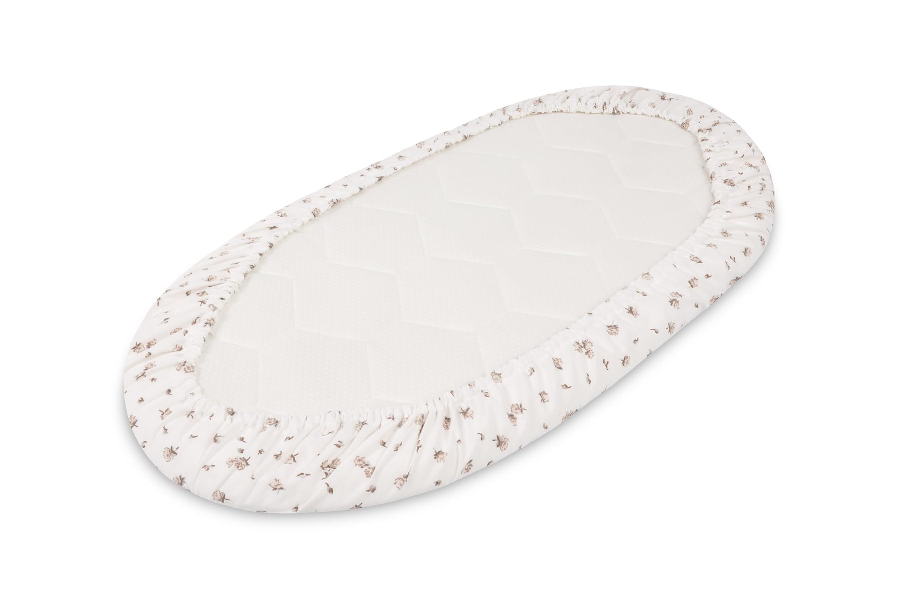 Lenzuolo con Angoli per Carrozzina - Cotone per Neonati - Lenzuolo Morbido e Traspirante per la Pelle Delicata del Bambino - Regalo per la Nascita - 35 x 75 cm, Beige, Rosa