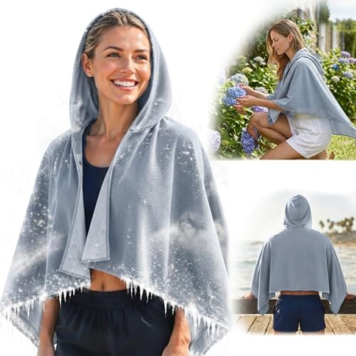 Large Hoodie Cooling Towels Instant Heat Relief Dual Layer Ice To...