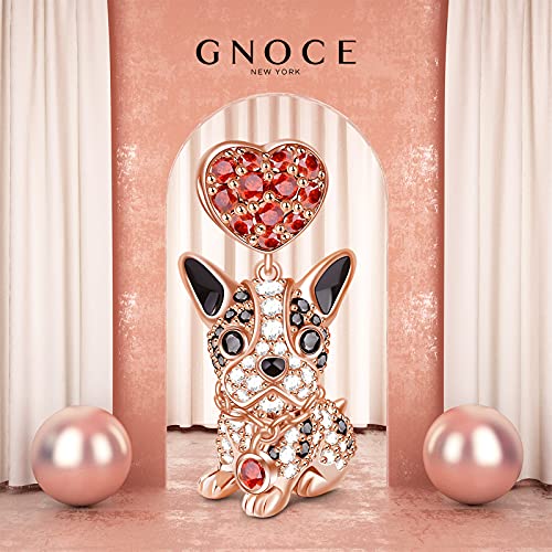 Image of GNOCE Pet Dog Bowl Bead Charm For Women, S925 Sterling Silver Bead Charm NecklaceBracelet for Her, Jewelry Gift