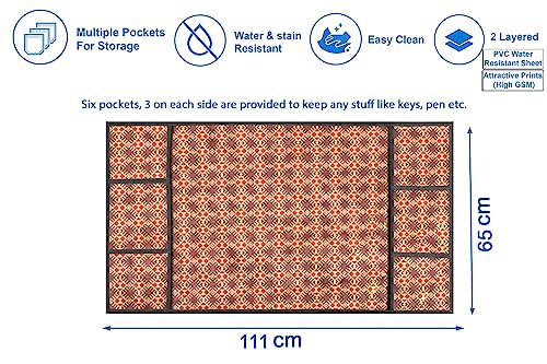 Image of Stylista Refridgerator top Cover Suitable for Samsung RR20C1824CR /HL, 183 Liter Fridge, Dimension (WXD) 65x111 CM, Surface Pattern Brown