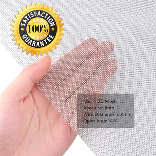valchoose 4pack stainless steel woven wire mesh never rust air vent mesh 11834x8234300x 210mm hard and heat resisting screen 1mm hole 20 mesh easy to cut for rodents filters window diy projects