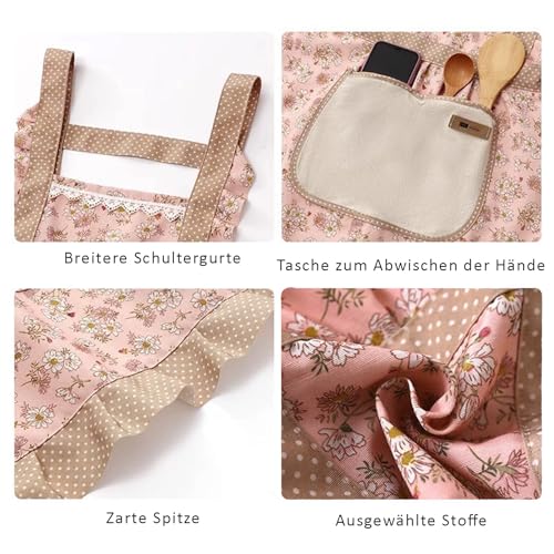 Zcbzbn Frauen KüChe SchüRze, Kochen KochschüRze Mit Taschen, Verstellbare Damen SchüRzen, Women'S Apron FüR Kirche, Haus, Restaurant, Cafe, Kochen, Backen