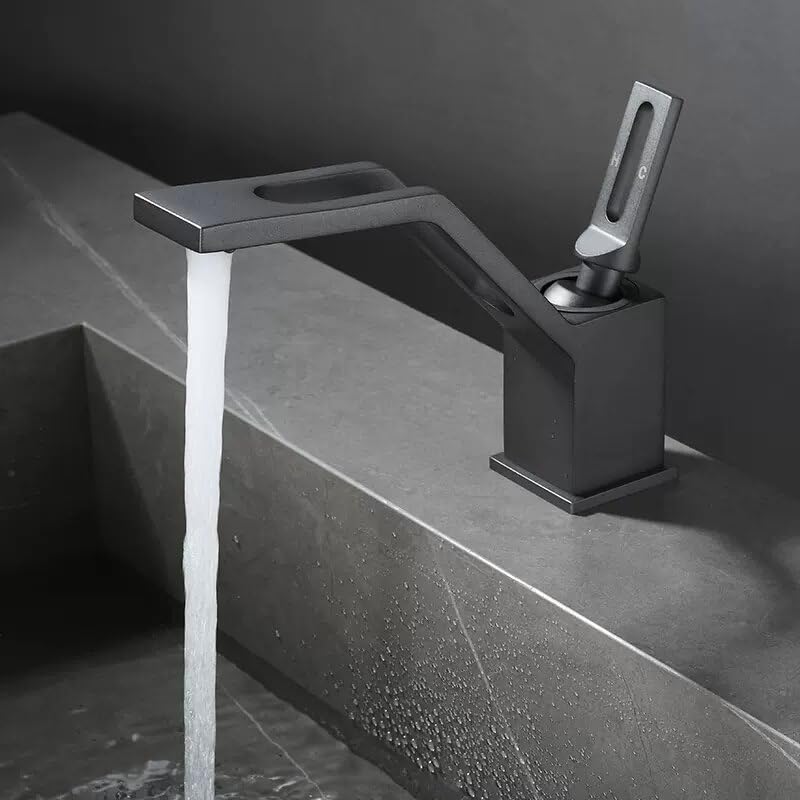 Robinet lavabo gris chaud et froid pour résoudre les problèmes de calcaire