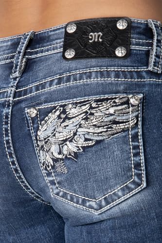 Miss Me Women's Feather Dreams Mid-Rise Bootcut Jeans4