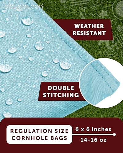 Image of Play Platoon Cornhole Bags Weather Resistant- Set of 8 Regulation Bean Bags for Tossing- Official Professional Size & Weight Corn Hole Bags Two Color All Weather Cornhole Beans Bag Set with Tote Bag