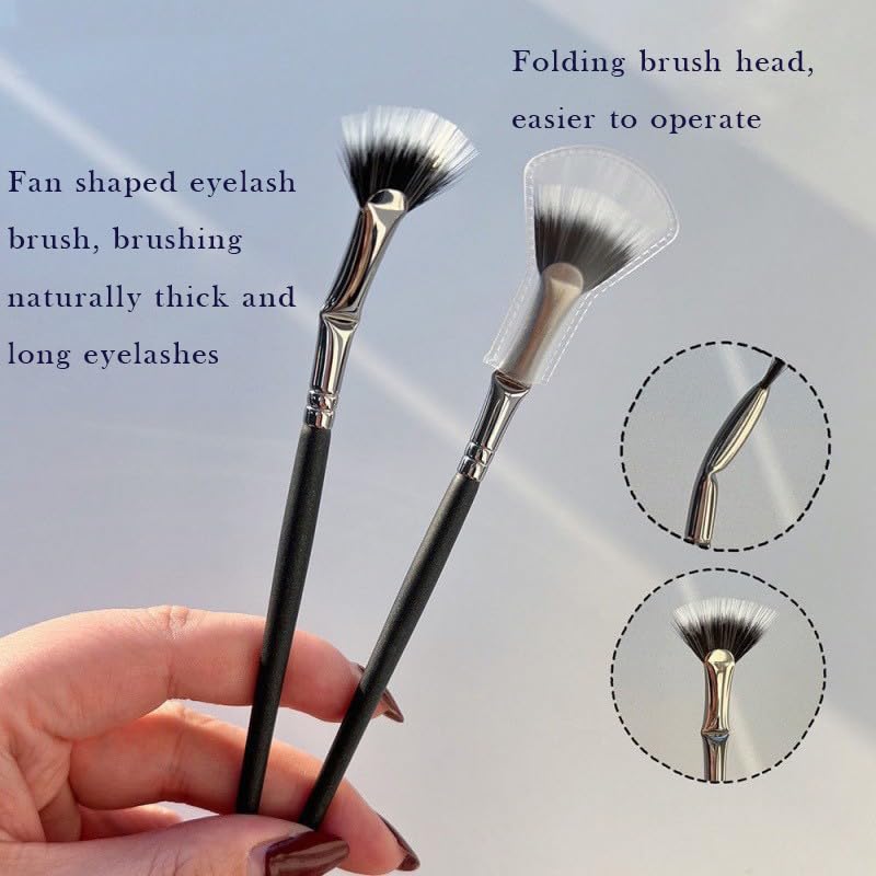 3 Pcs upgraded multi-functional makeup brushes, Eyeliner brushes, Diagonal fan eye black brushes, Professional eye black makeup tools (2mascarabrush1eyeliner)