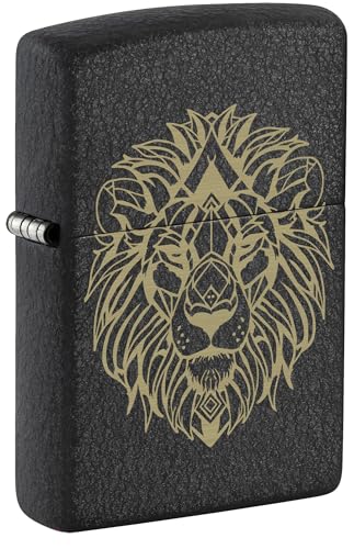 Encendedor Zippo Lion Diseño Negro Clásico miniatura 1